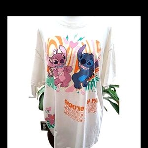 Disney Lili & Stitch Junior's You're My Fav Oversized Graphic Tee Size Xl